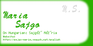 maria sajgo business card